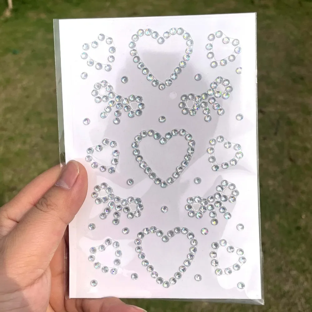 3D Star Heart Crystal Stickers Kids DIY Decoration Self Adhesive Jewelry Crafts Sparkly Rhinestone Stickers Girls Gifts