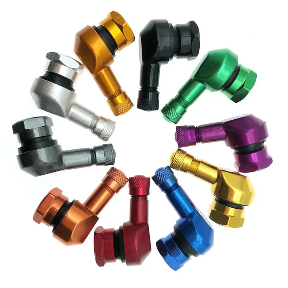 

2PCS Aluminum Alloy Valve CNC Motorcycle Rim 90 Degree Angle Motorcycle Wheel Tire Tubeless Valve Stems For Rim Wheel Parts