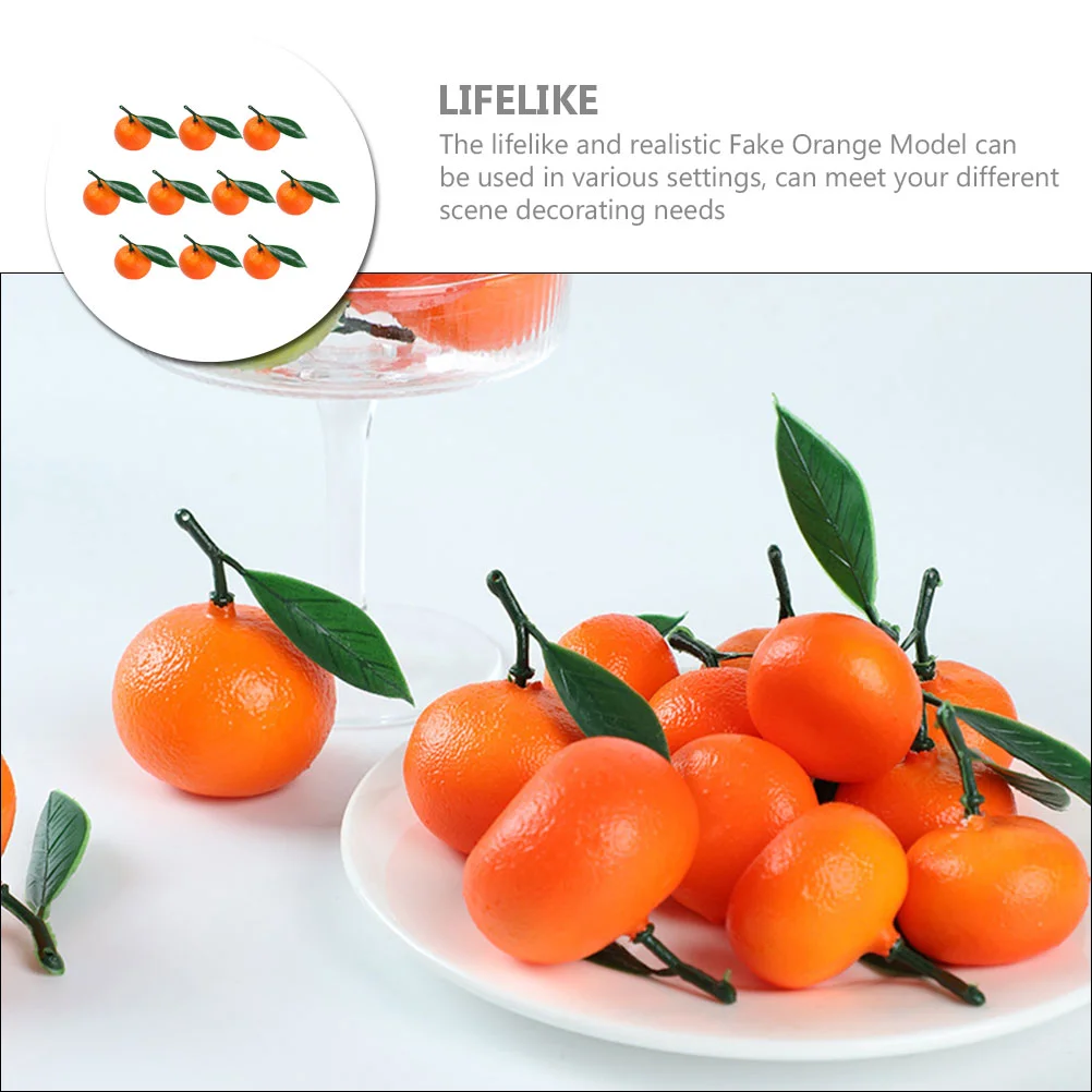 Mandarin Oranges Fruit Model Prop 10 Pcs Fake Artificial Models Fruits Foam Decor Faux Simulation artificial plants artificial fruits and vegetables