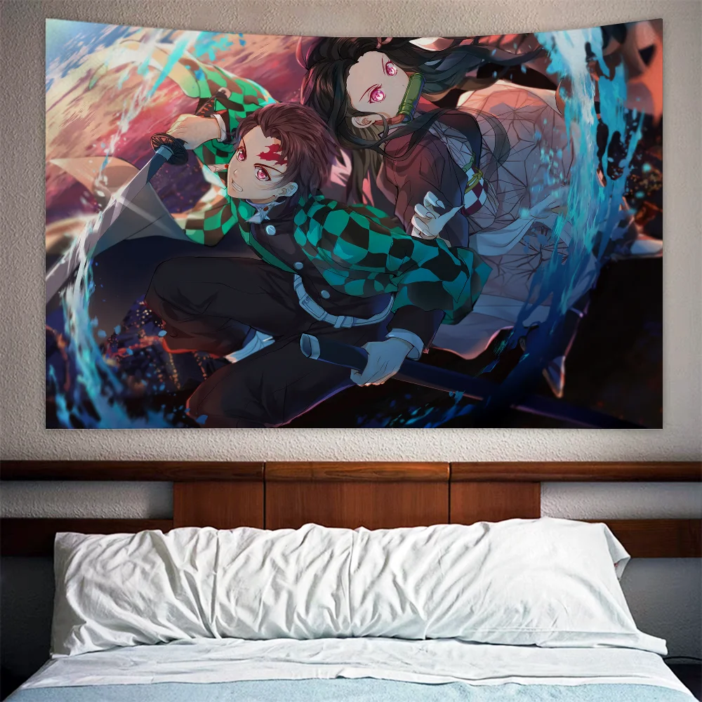 Funny Demon Slayer Tapestry for Bedroom Photo Wallpaper on the Wall Decor Decoration Home Decorations Room Decors Aesthetic Art