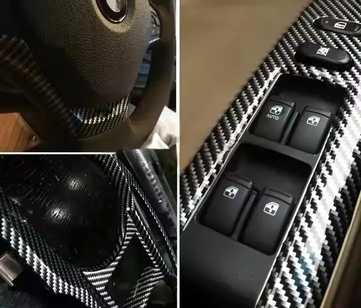 Black Carbon Fiber Vinyl Wrap Image 2