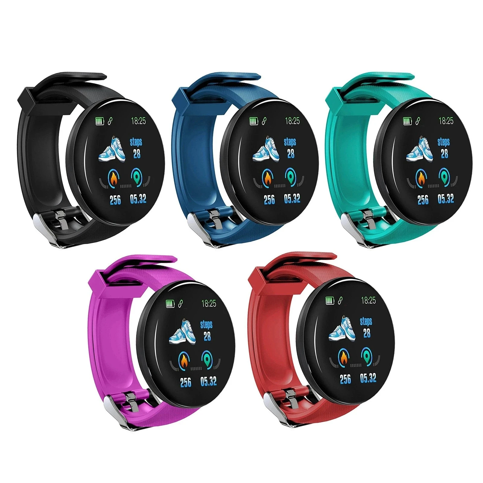 

D18 Smart Bracelet Color round Screen Heart Rate Blood Pressure Sleep Monitoring Pedometer Sports Fitness Smart Watch