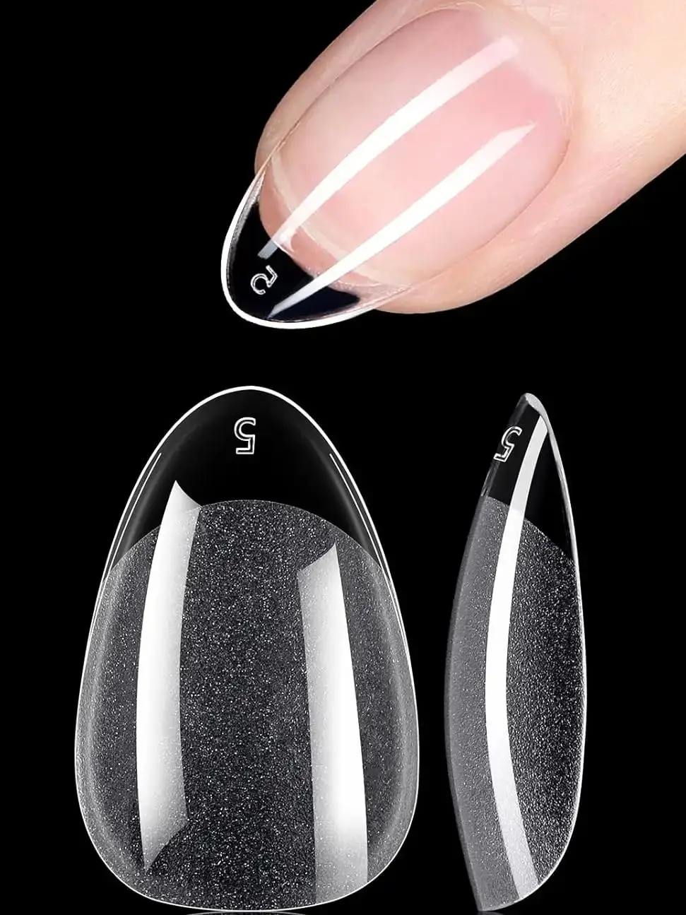 120Pcs Nail Tips Extension System Sculpted Full Cover Soft Gel XS Short Fake Nail French Ballerinas Capsules Press On Tips