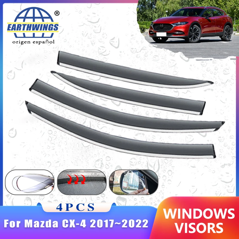 4x Wind Deflectors for Mazda CX 4 CX4 CX 4 2020 20172022 Accessories