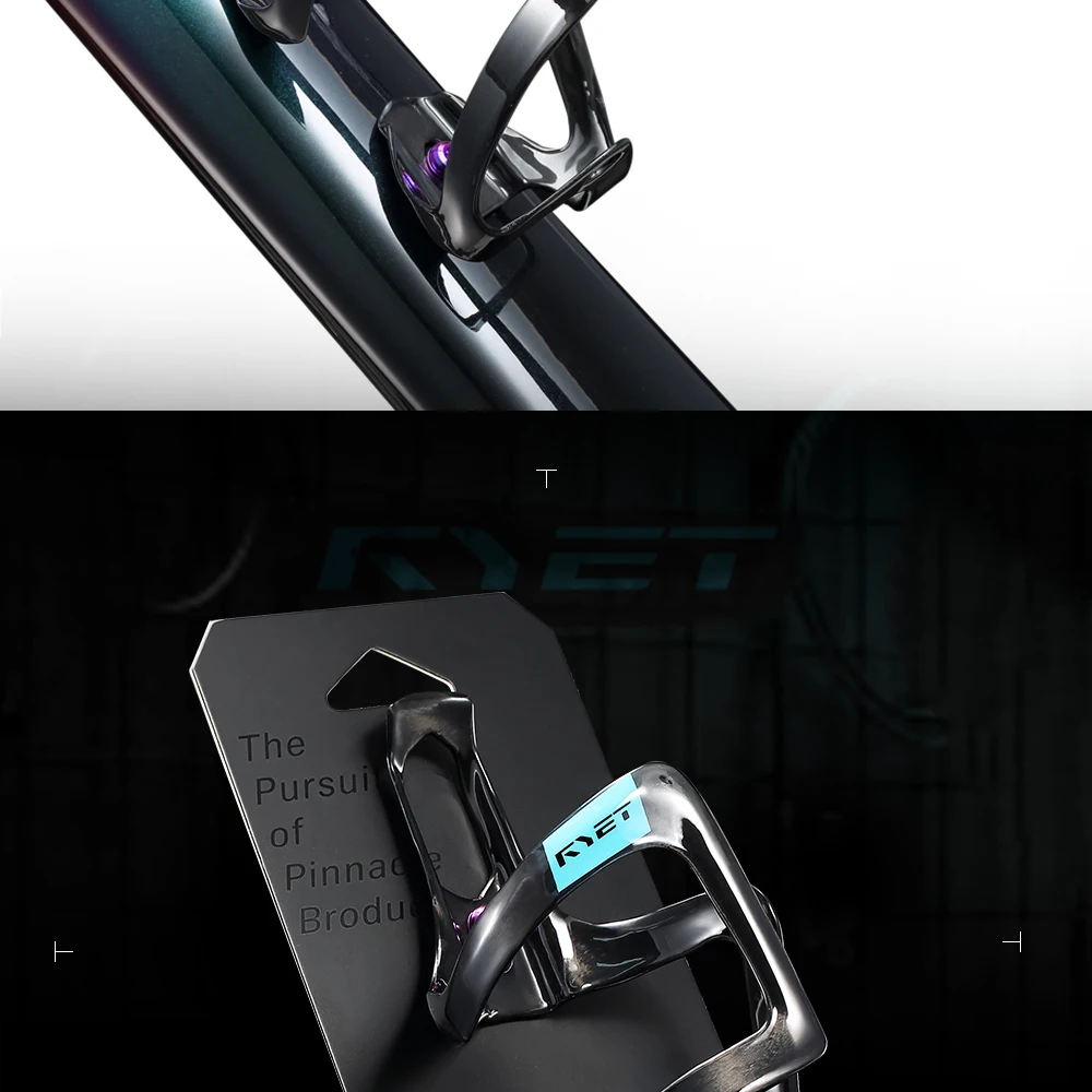 RYET Carbon-Flaschenhalter 5,8g Ultraleicht Handgefertigt Rohes Hochmodul-HM-Carbonfaser mit Titan-Schraube Rennrad MTB Fahrradteile – Detail 12