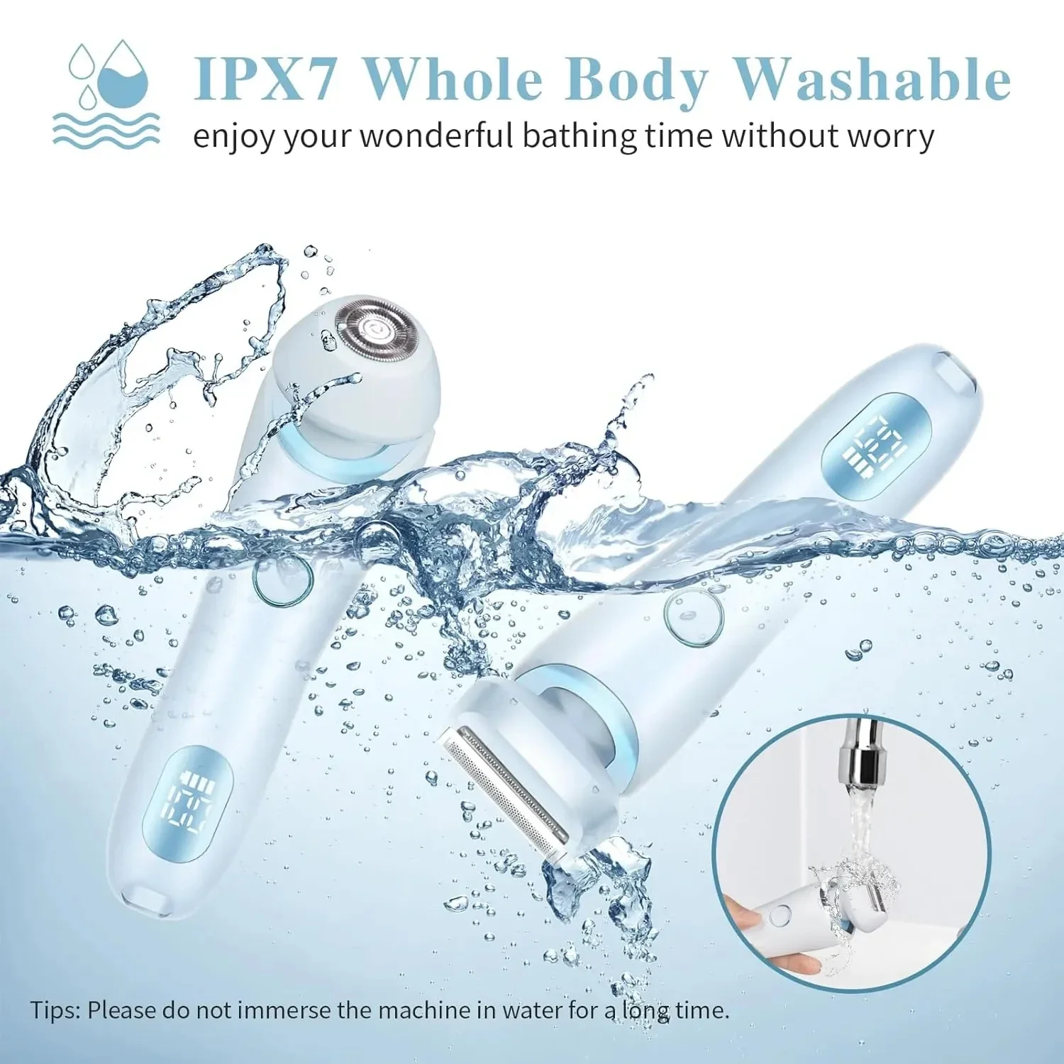 شفرات الحلاقة الكهربائية للنساء 2 في 1 بيكيني المت...