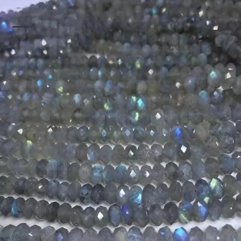 Labradorite loose beads roundelle faceted 3/4/6/8/10mm nature  for making jewelry  38cm FPPJ wholesale 5