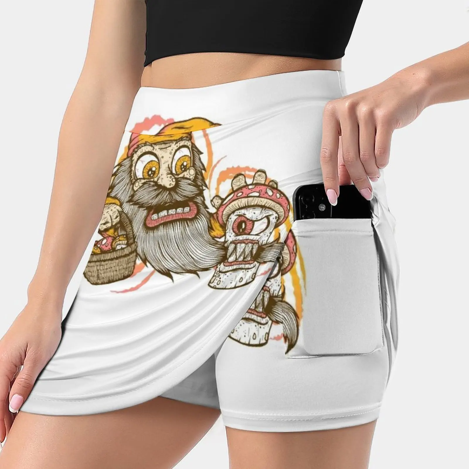 

Gnome Being Attacked By Killer Shroom! Women's skirt Sport Skort Skirt With Pocket Fashion Korean Style Skirt 4Xl Skirts Funny