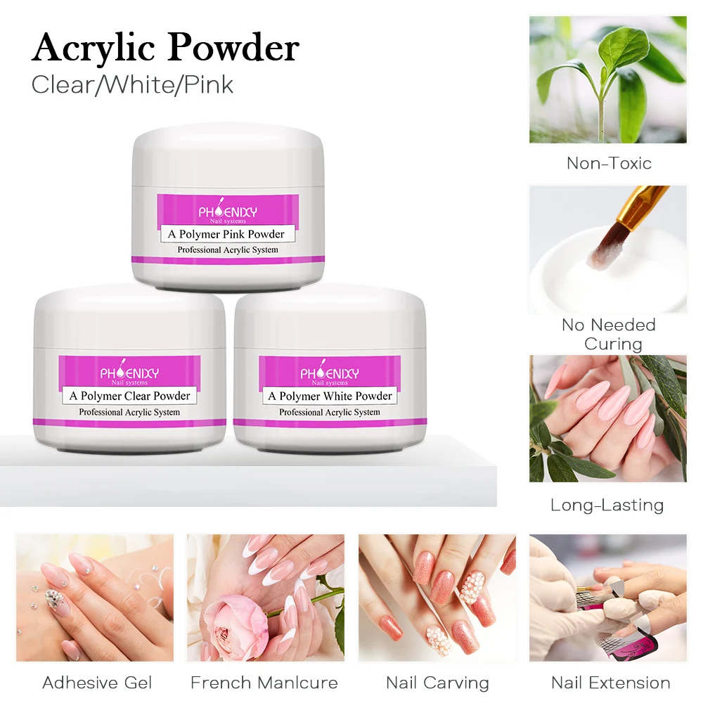 Full Acrylic Nail Kit Acrylic Powder Liquid Manicure Nail Accessories Glitter Powder Nail Decoration Drill Nail Tool Starter Kit 3