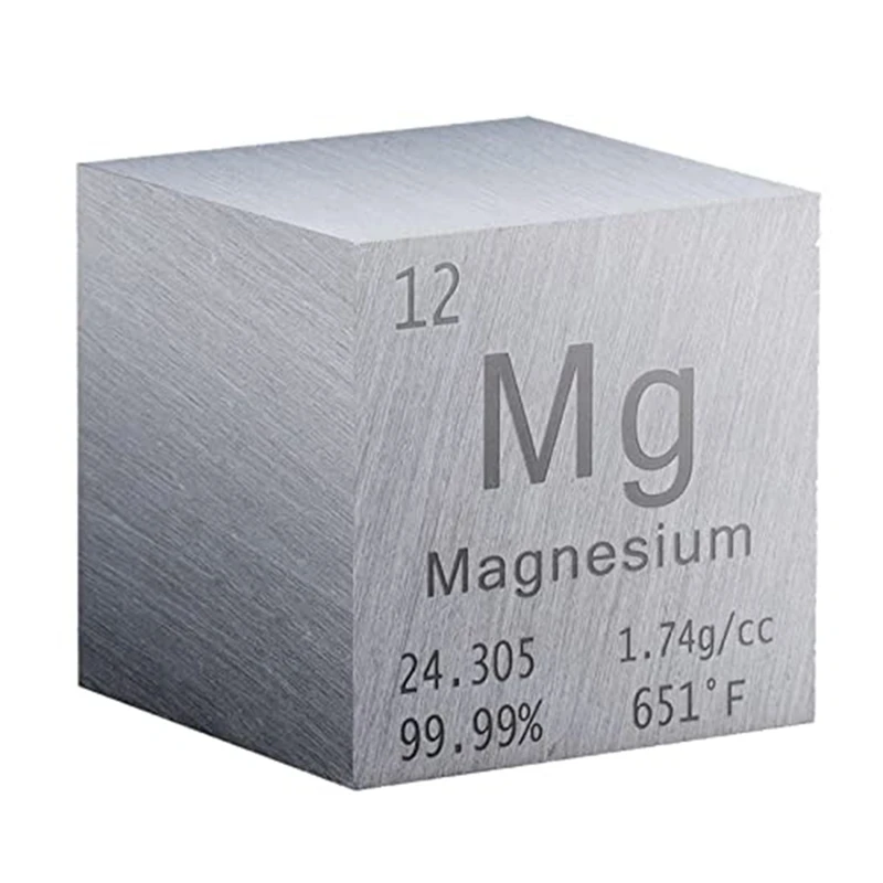 

1 дюймовый магниевый куб, металлический куб высокой плотности, чистый металл, подходит для коллекций компонентов, лабораторный эксперимент
