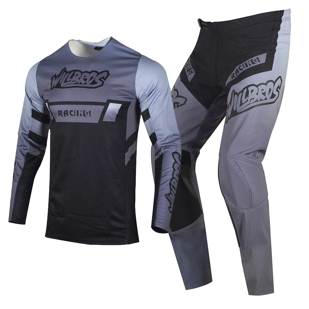 

Willbros Offroad Race Black Gray Jersey Pants Combo Flexair Mach Stretch MTB SX Enduro Downhill Dirt Bike MX Motocross Outfit