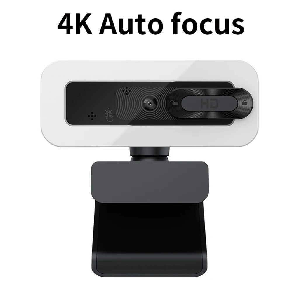 

4K USB Webcam Auto Focus Driver-free Web Camera with Noise Reduction Microphone Privacy Cover for Video Chat Online Conference