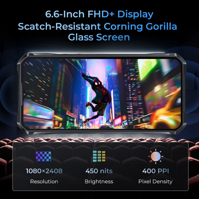 Oukitel WP33 Pro 5G Smartphone robuste 22000mAh 6.6 "FHD + téléphone portable 24GB 256GB téléphone portable 64MP caméra 33W dimension 6100 + 5