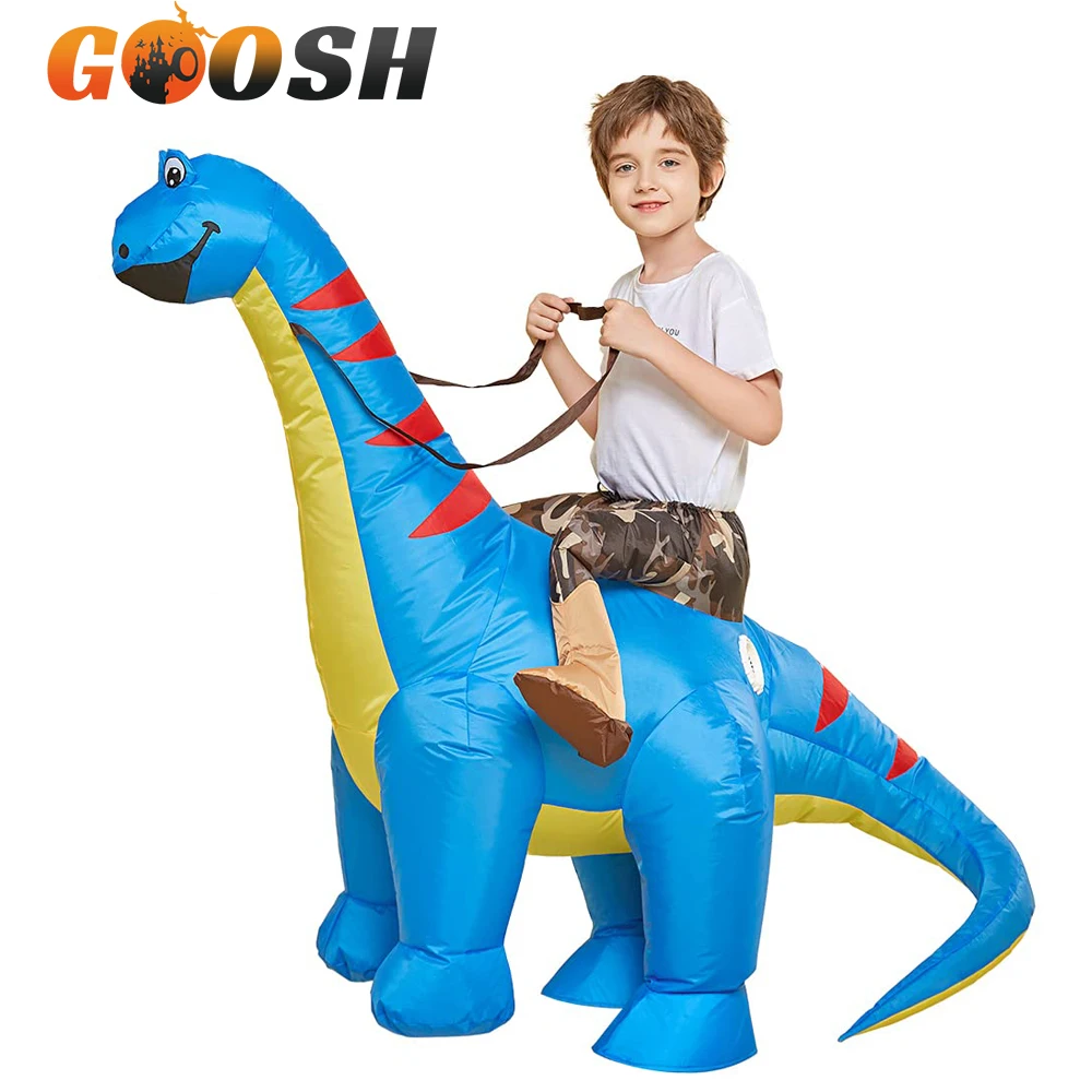 KidsDinosaurInflatableCostumeAnimeRidingDiplodocusTRexAirBlowUpFunnyPartyMascot