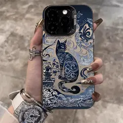 Y2K Cartoon Cute Black Cat Matte Phone Case - Samsung A15 4G(5G) (CYB - 204CY5038A1)