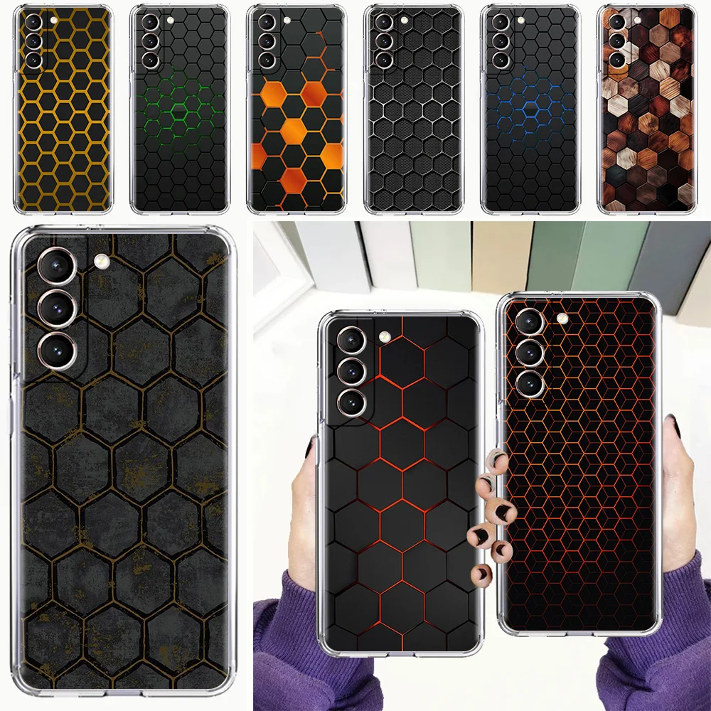 Honeycomb Pattern Soft Clear Phone Case