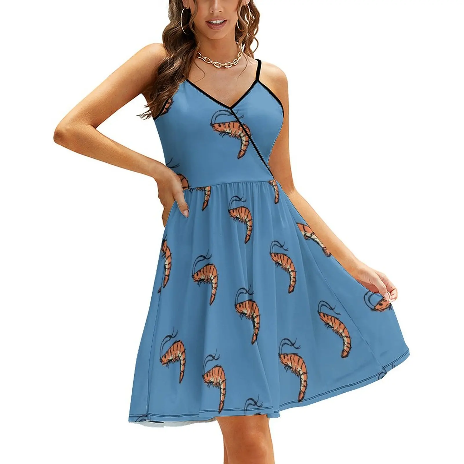 

Shrimp Sling Dress dresses for women 2024 Clothing female