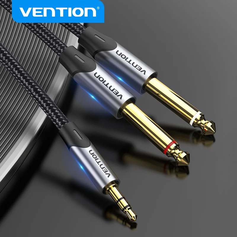 Enhanced Audio Cable - 3.5mm to Dual 6.5mm TRS Adapter for Mixers and Amplifiers