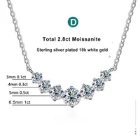 D Vvs1 Moissanite Necklace for Women Wedding Fine Jewelry with Certificates 925 Sterling Silver Plated 18K White Gold Necklace - Image 5