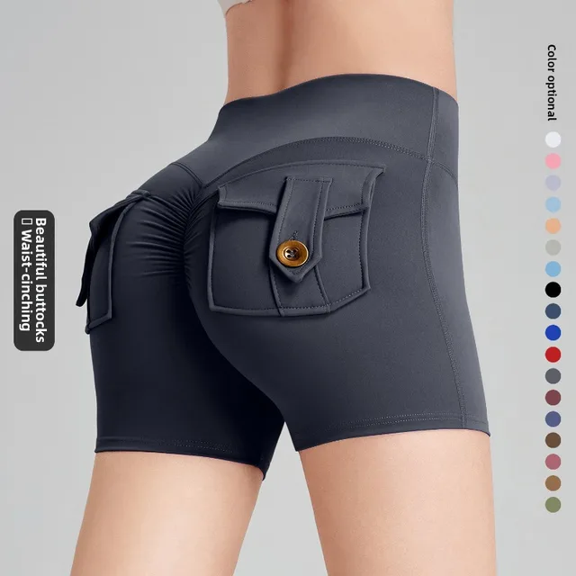 اليوغا السراويل للنساء جيب Scrunched بعقب الصالة الرياضية طماق عالية الخصر رفع الجوارب مثير الغنيمة السراويل الرياضية اللياقة البدنية 1