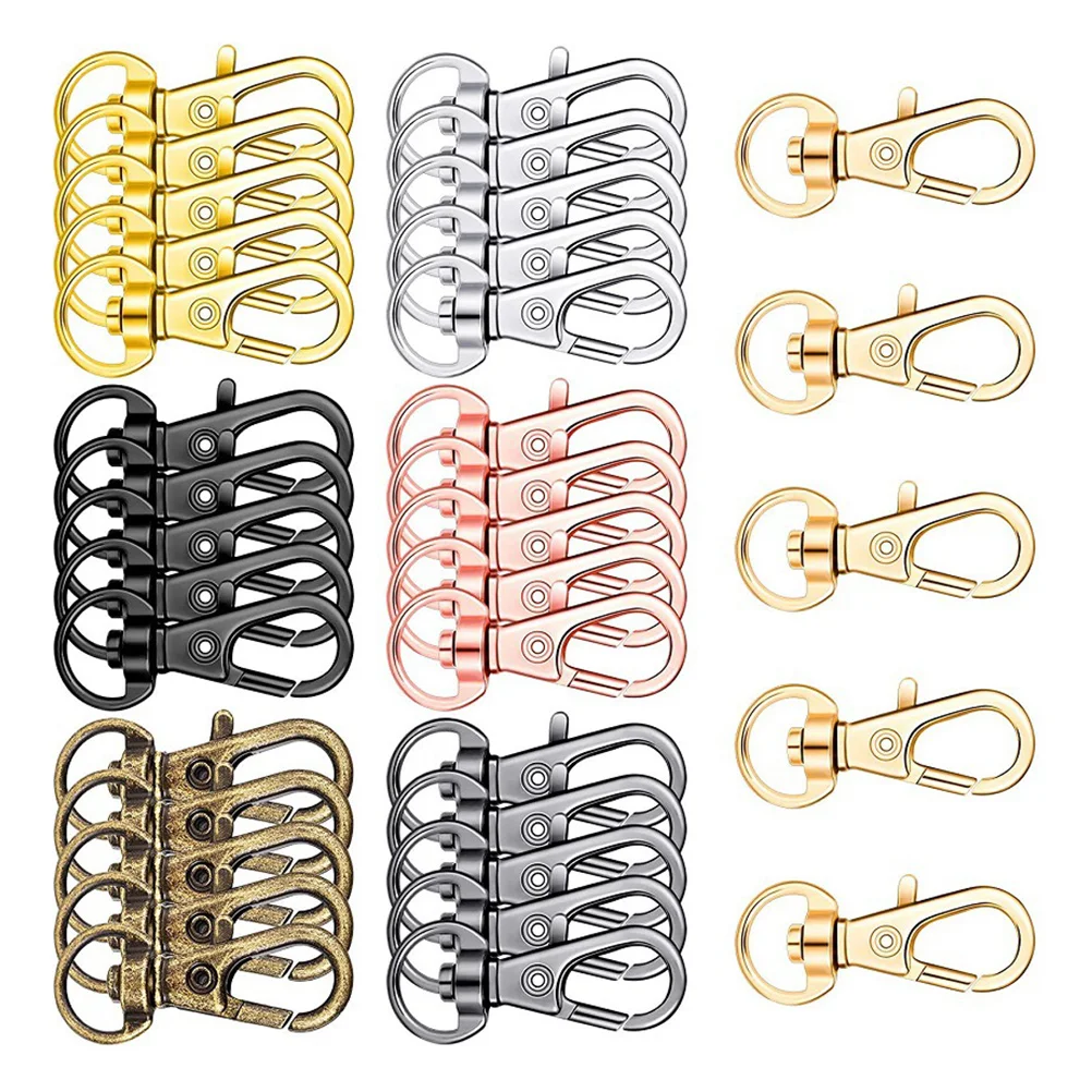 

Gold Silver Plated Lobster Clasp Hooks Split Key Ring Swivel Connector Carabiner for Jewelry Finding Making DIY Handcrafts