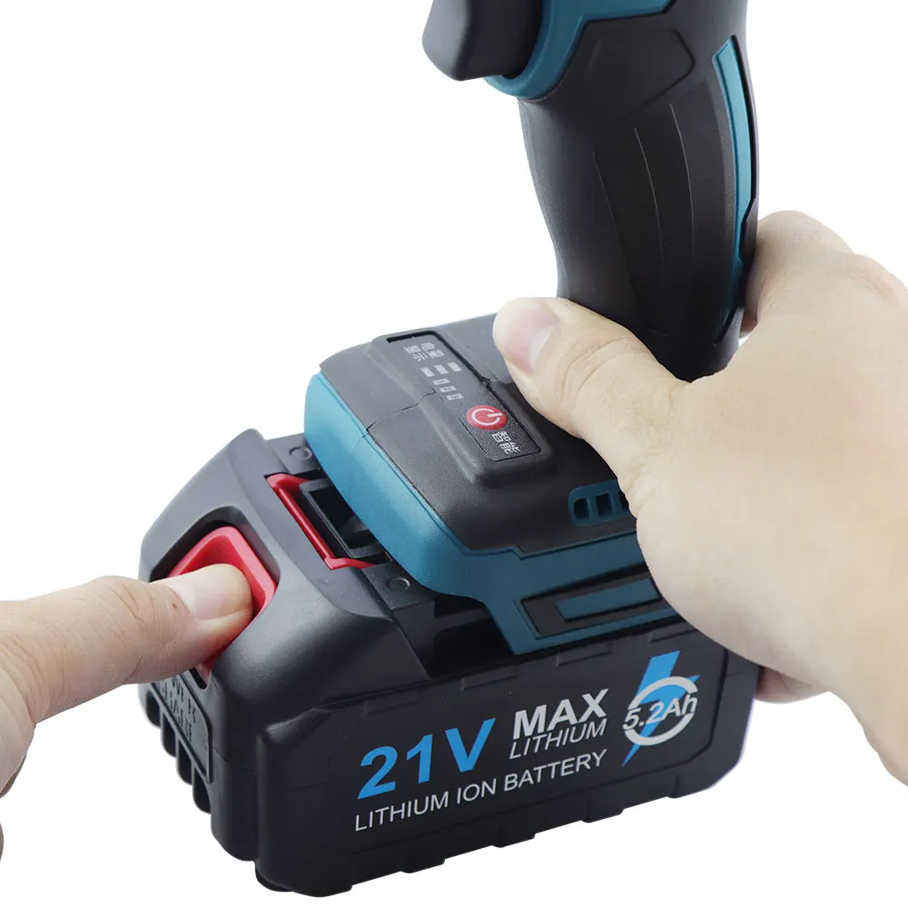 Electric Ramm Gun Riveter 21V Rechargeable Automatic Rivet Nut Gun Rivet Tool M3-M12 With 5.2Ah Lithium Battery