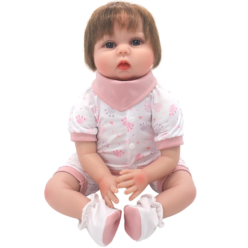 Ensemble Vêtements Poupée Reborn 50-55 Cm - Style Ourson Rayé - 5 Pièces : Habit, Pantalon, Chaussettes, Chapeau, Bavette - 12