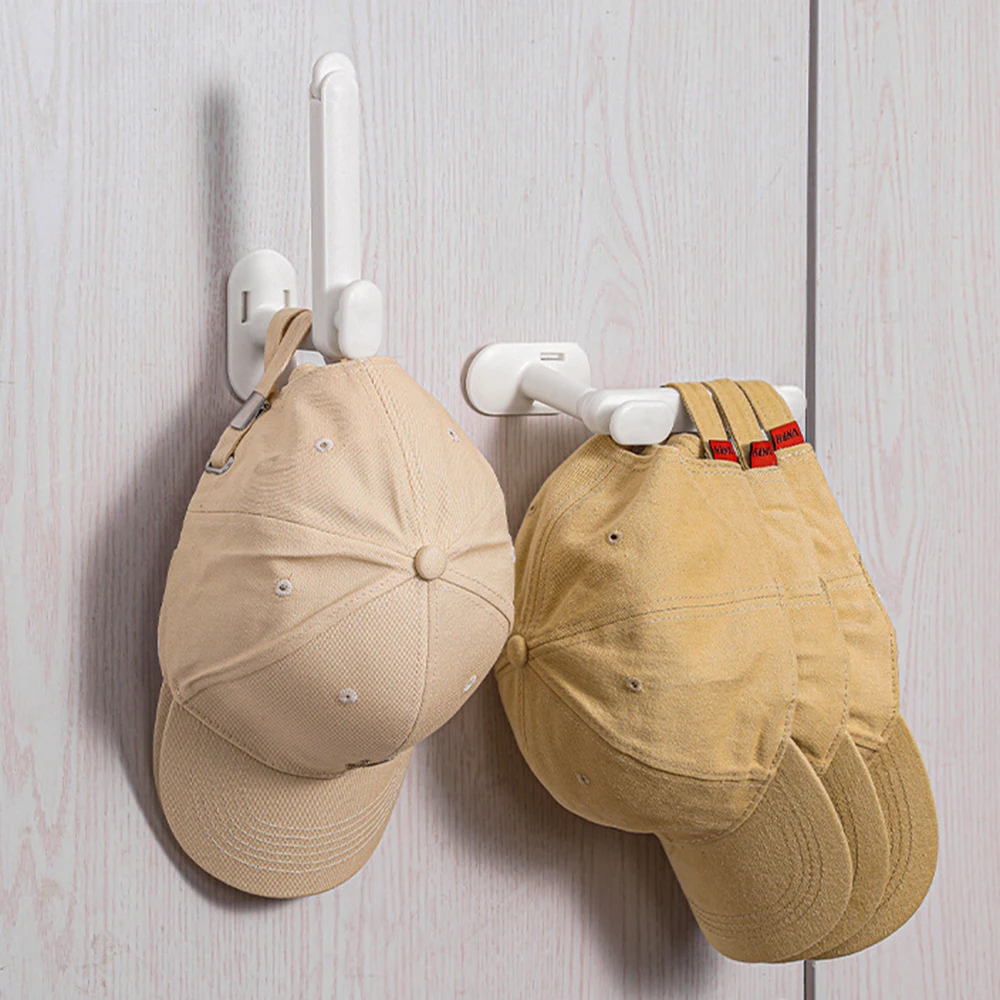 Hat Hook L-Shape Scalable Punch-Free Hook for Coats Hats Towels Clothes Kitchen Rack Roll Bathroom 1PC