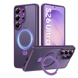 Magnetic Bracket Stand Holder Case with MagSafe - Galaxy S5 Plus (Purple)