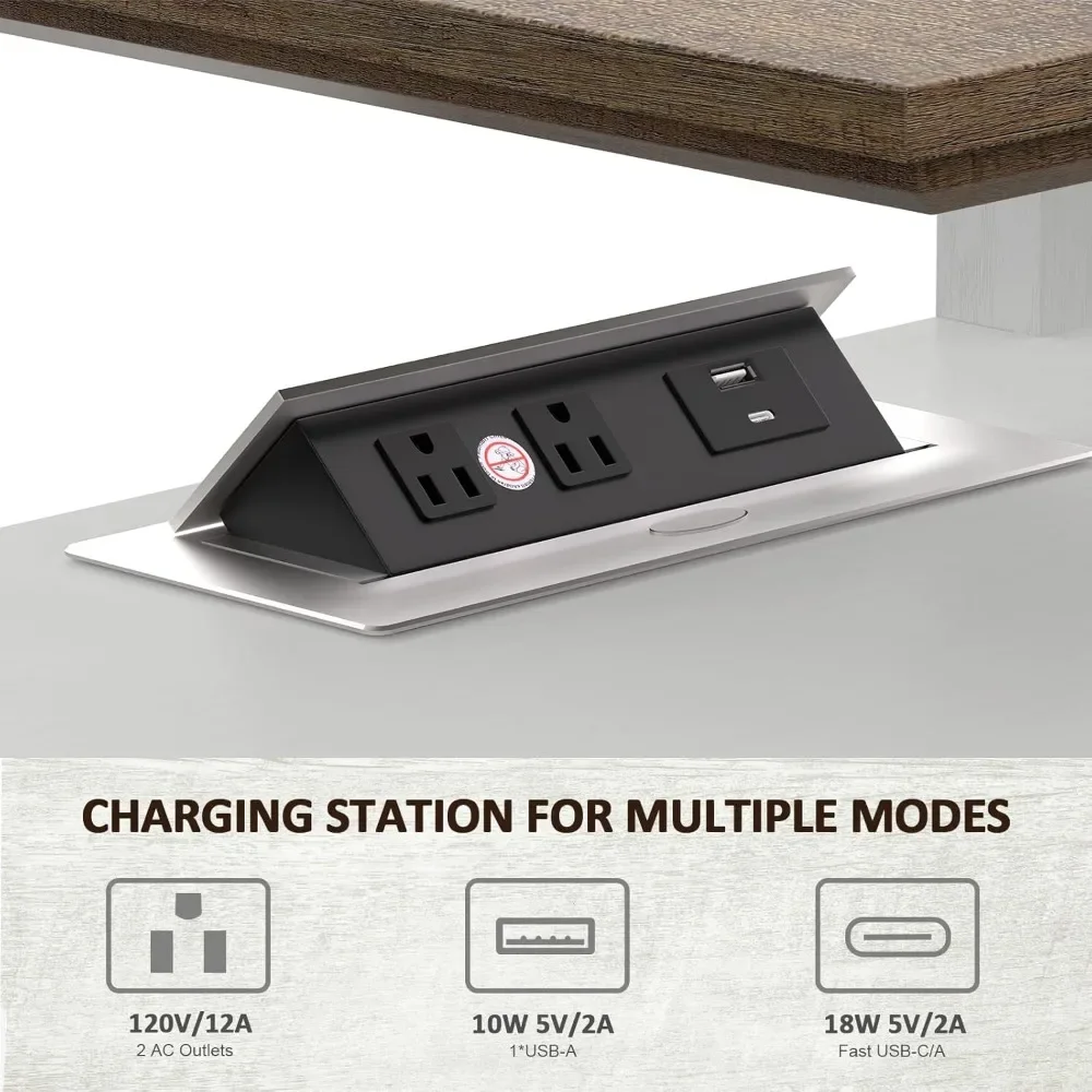End Table, 21'' Side Table with Charging Station, End Table with Storage, Nightstand with Adjustable Shelf for Living Room 3
