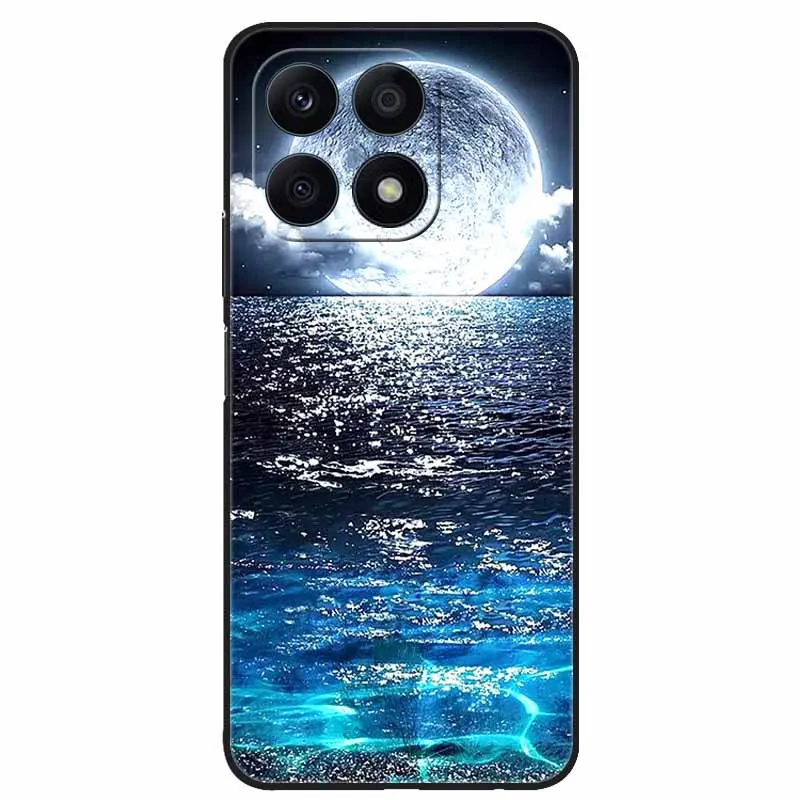 Cool Black Soft TPU Phone Case with Wolf and Lion Design - Durable Back Cover