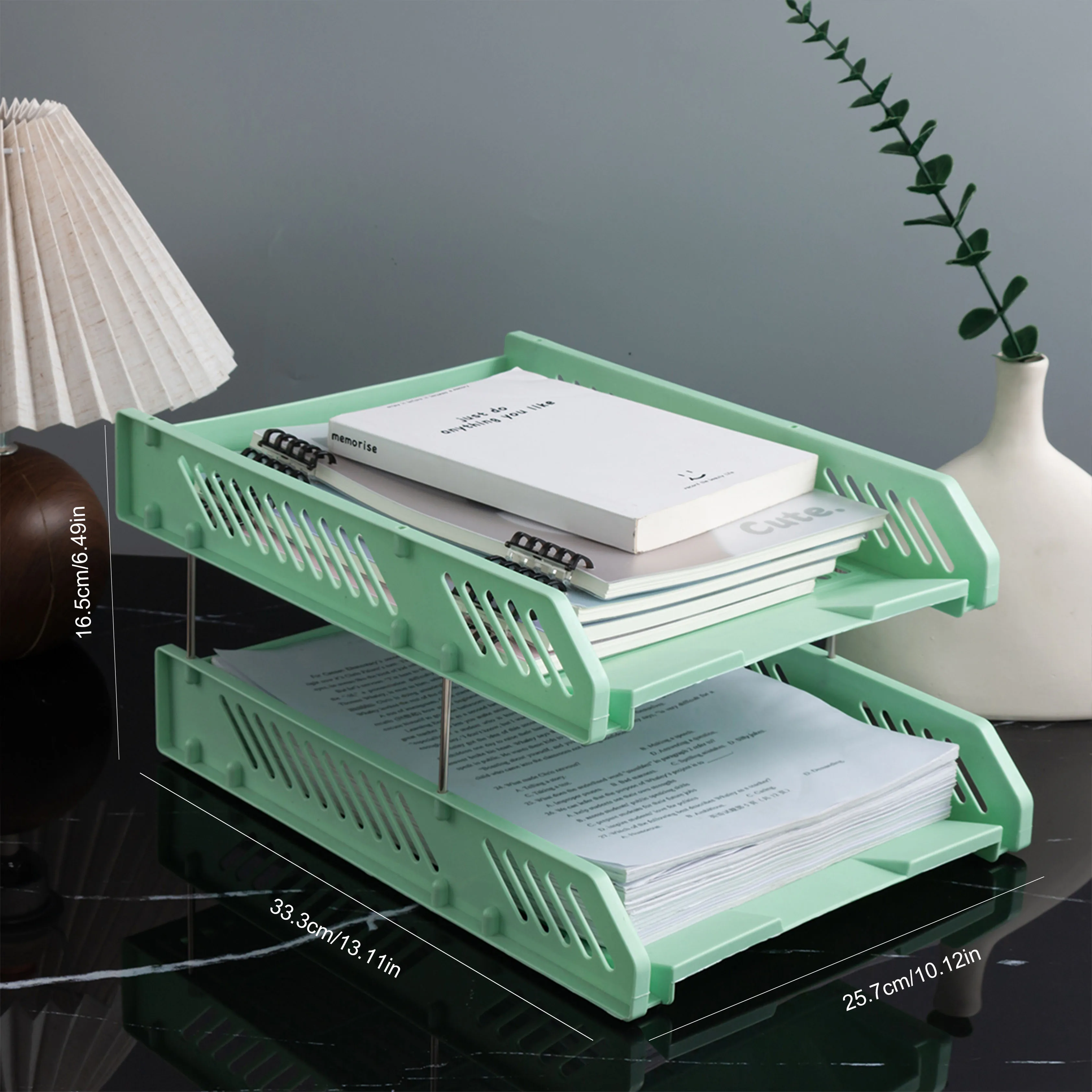 File Rack File Basket A4 Storage Box Multi-Layer File Tray File Classification Storage Shelf Book Stand Large Capacity Fall-Resi 5