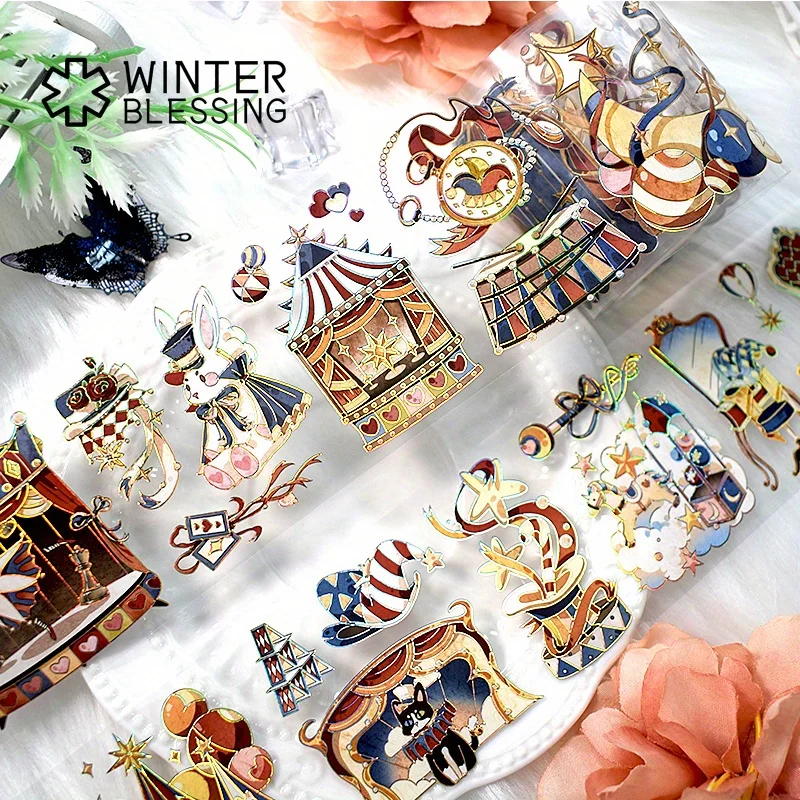 2m/Roll Magic House PET Stickers Decorative Fantasy Transparent Tape For Scrapbooking Journal Aesthetic Stationery 4