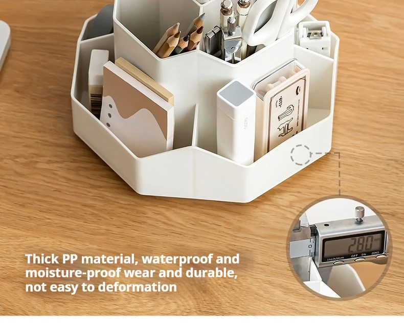 Rotating Pen Holder - Large Capacity Desktop Organizer | 360 Degree Rotation Resin Storage