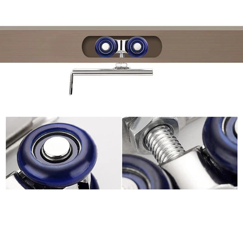 2pcs/set Sliding Door Roller Hardware Slide Doors Pulley 4/8 Wheels Home Room Wood Door Hanging Wheels Rail Track Pulley