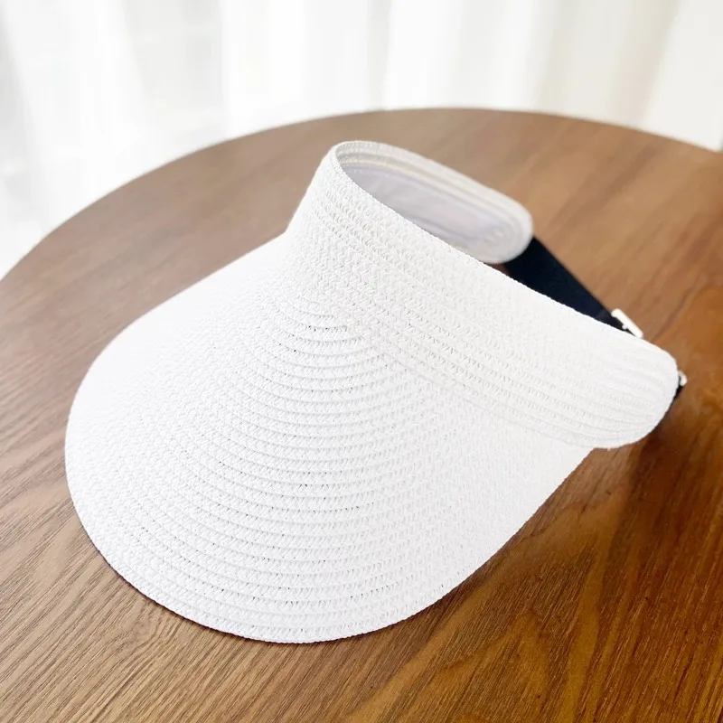 Summer Women’s Sunscreen Hat Adjustable Fashionable Empty Top Big Brim Straw Hat for Outdoor Vacation Safety Accessories Wide-brim hats