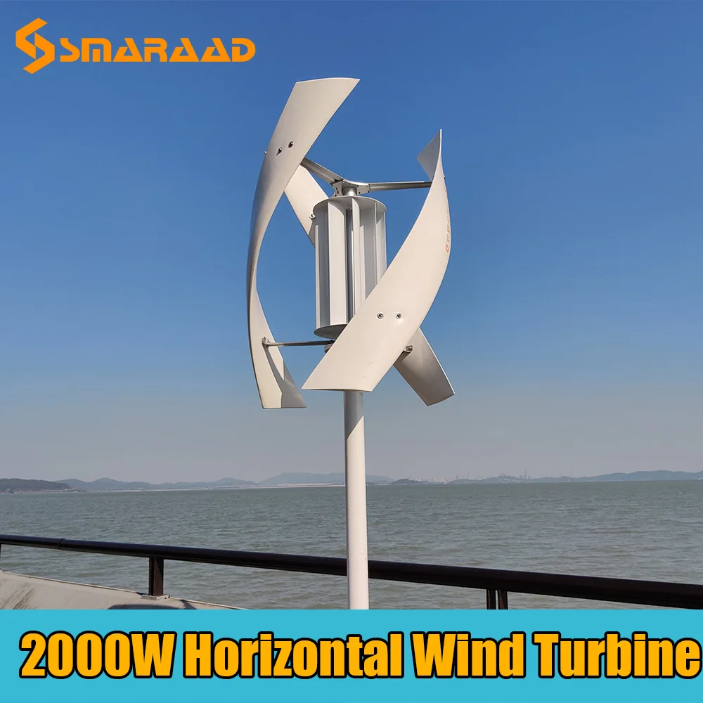 2KW Vertical Axis Maglev Wind Turbine 3 Blades Free Energy Household Windmill Low Speed 18