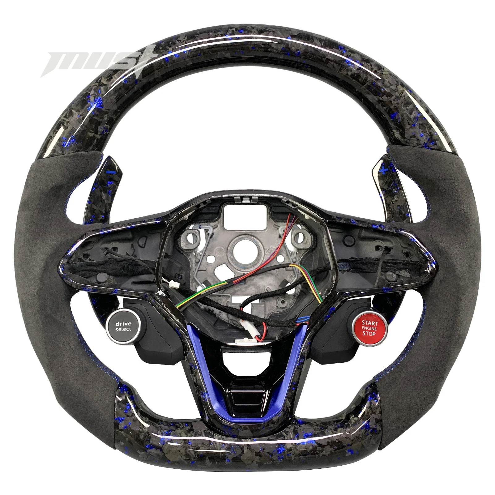 폭스바겐 VW MK8 2020-2025 골프 8 GTI R 투아렉 제타 티구안 CC ID3 ID4 ID7 맞춤형 스포츠 카본 파이버 스티어링 휠