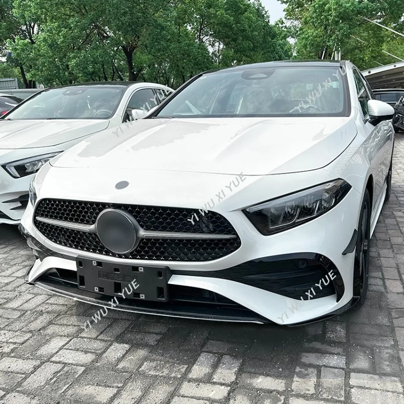 W177 A Class Hatchback Sedan Sport Front Bumper Bar Lip Spoiler Vent I Canards Set In Gloss Black - View #9