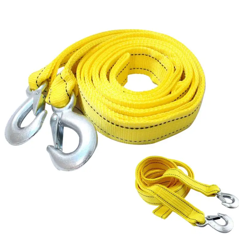 

Tow Rope With Hooks Yellow Truck Straps Truck Tow Rope Atv Tow Strap For Towing Vehicles In Roadside Towing Rope For Car Truck