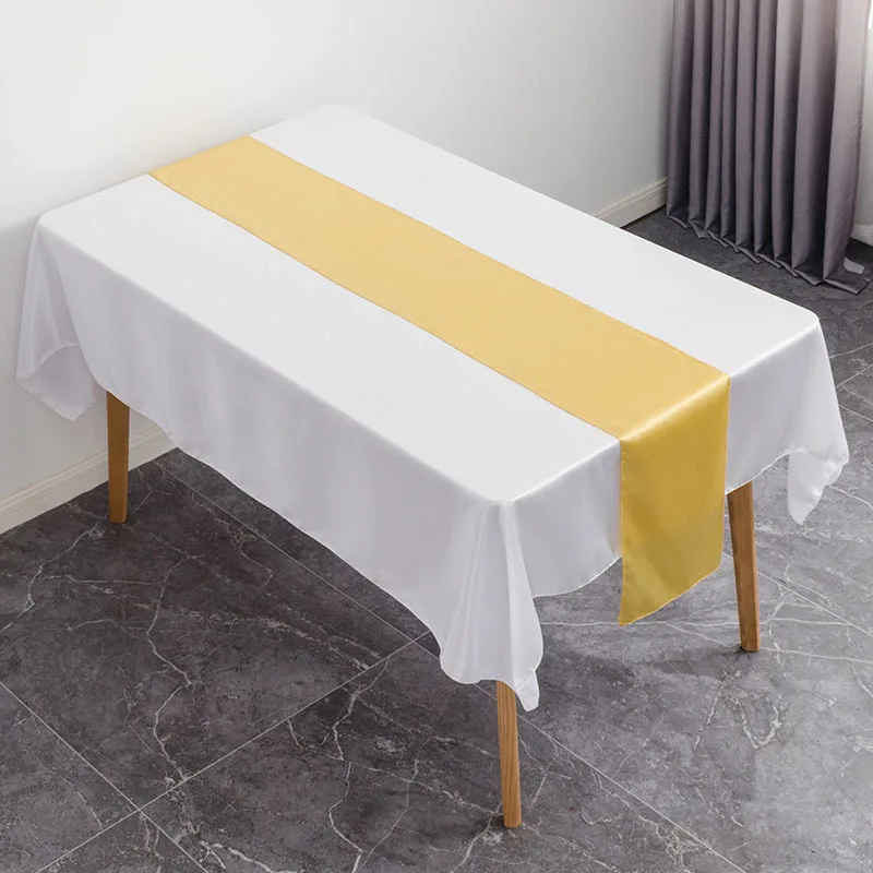 12x108 Inch Satin Wedding Table Runners for Wedding Banquet Table Decorations Bright Silk Smooth Spring Party Chair Sashes Bows