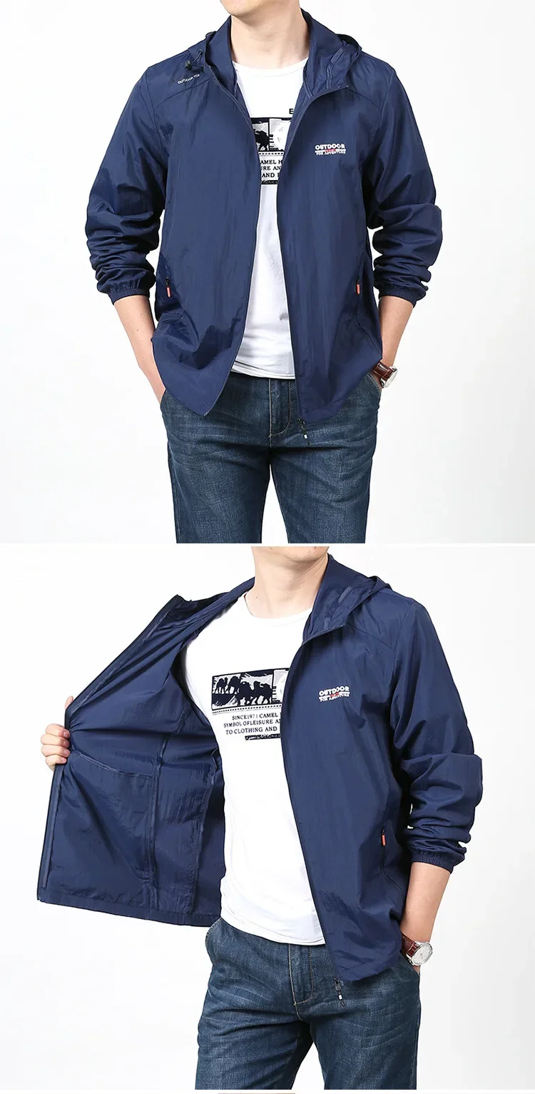 New Hooded Sun Protection Suit for Men's Summer Quick Drying Breathable Jacket, Large Outdoor Sports, Leisure Fishing