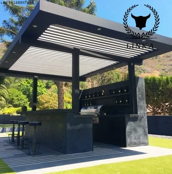 

Louver Garden Aluminium Design Modern Customized Retractable Waterproof Sunshade Pergola