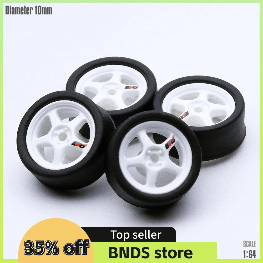 SpeedCG 1/64 ABS Wheels with Rubber Tire Type F Modified Parts Diameter 10mm For Model Car Racing Vehicle Toy Hotwheels Tomica 2