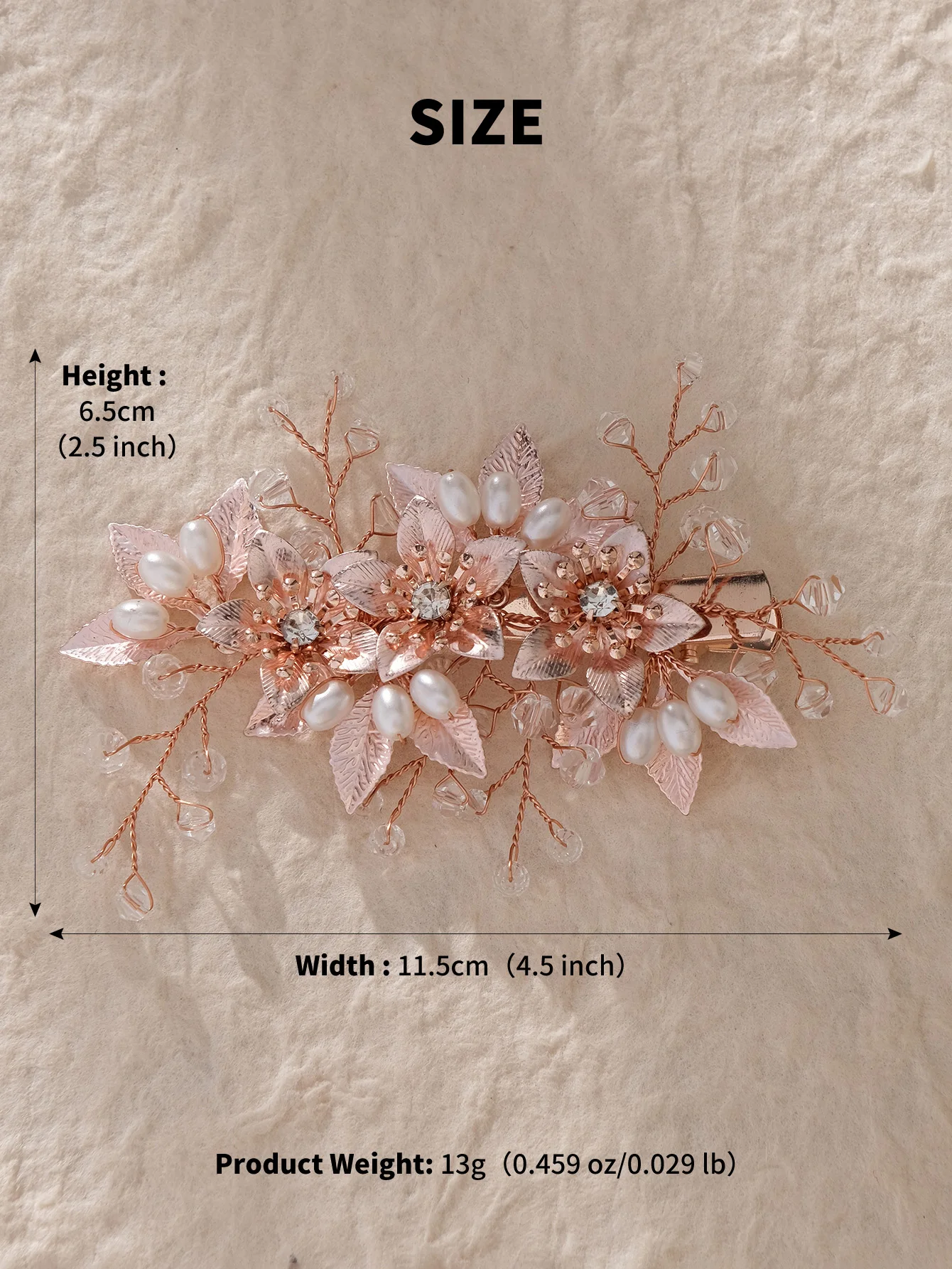 Handgemachte Perle Blume Haars pangen für Frauen Haarnadeln Braut Hochzeit Haarschmuck Kristall Gold Farbe Braut Kopf bedeckung Geschenk – Detail 12