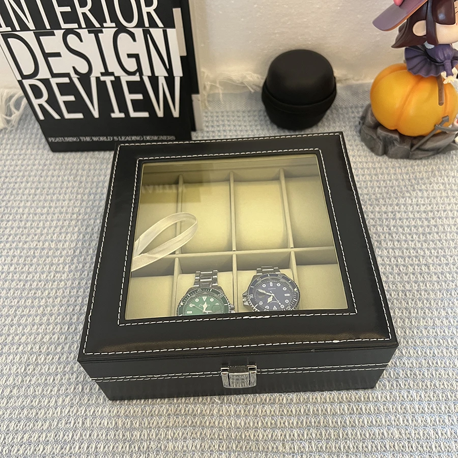 6/8/20-Slot PU Leather Watch Box with Glass Lid, Traditional Style Watch Storage Organi... - SKU WSO01701 - UGI Packaging