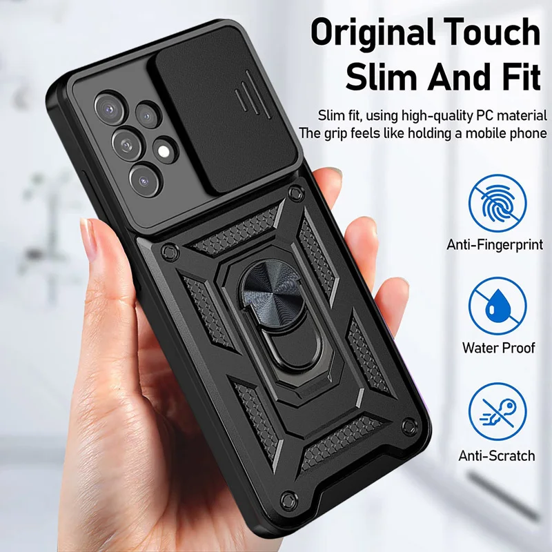 Rugged Military-Grade Protective Phone Case with 360° Kickstand and Camera Cover