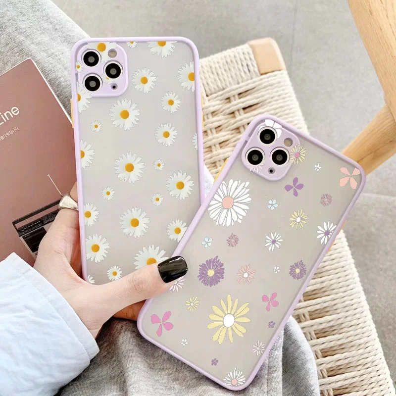 Daisy Flower Shockproof Full Screen Case with Color Hard Border