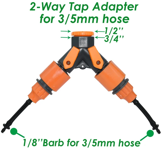 Kesla Tap Adapter Gyors Csatlakozók Barb 2-Utas Vagy 4-Utas 3/5 Mm-Es Tömlőkert-Öntözővíz-Elosztóhoz 1/8 ' Csőszerelvényekhez - Image 5