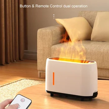 Remote Control Flame Aroma Diffuser Air Humidifier Ultrasonic Cool Mist Maker Fogger LED Essential Oil Flame Lamp Difusor 1